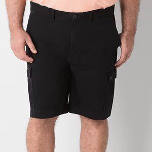 St. John's Bay Comfort Waist Mens Big & Tall Stretch Fabric Cargo Short Black 54
